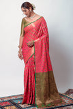 pink patola saree