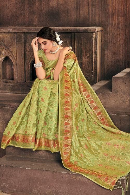 Patola Saree Lime Green Patola Saree saree online