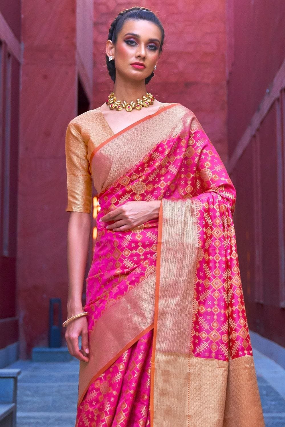 Patola Saree Magenta Pink Patola Saree saree online