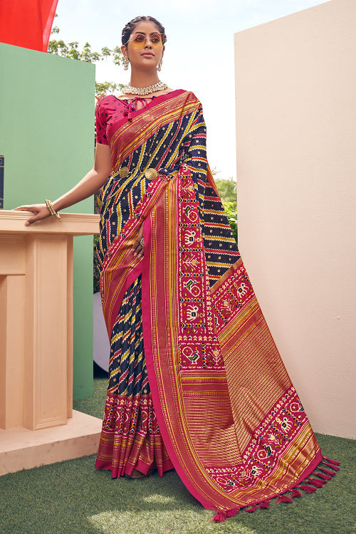 blue patola saree