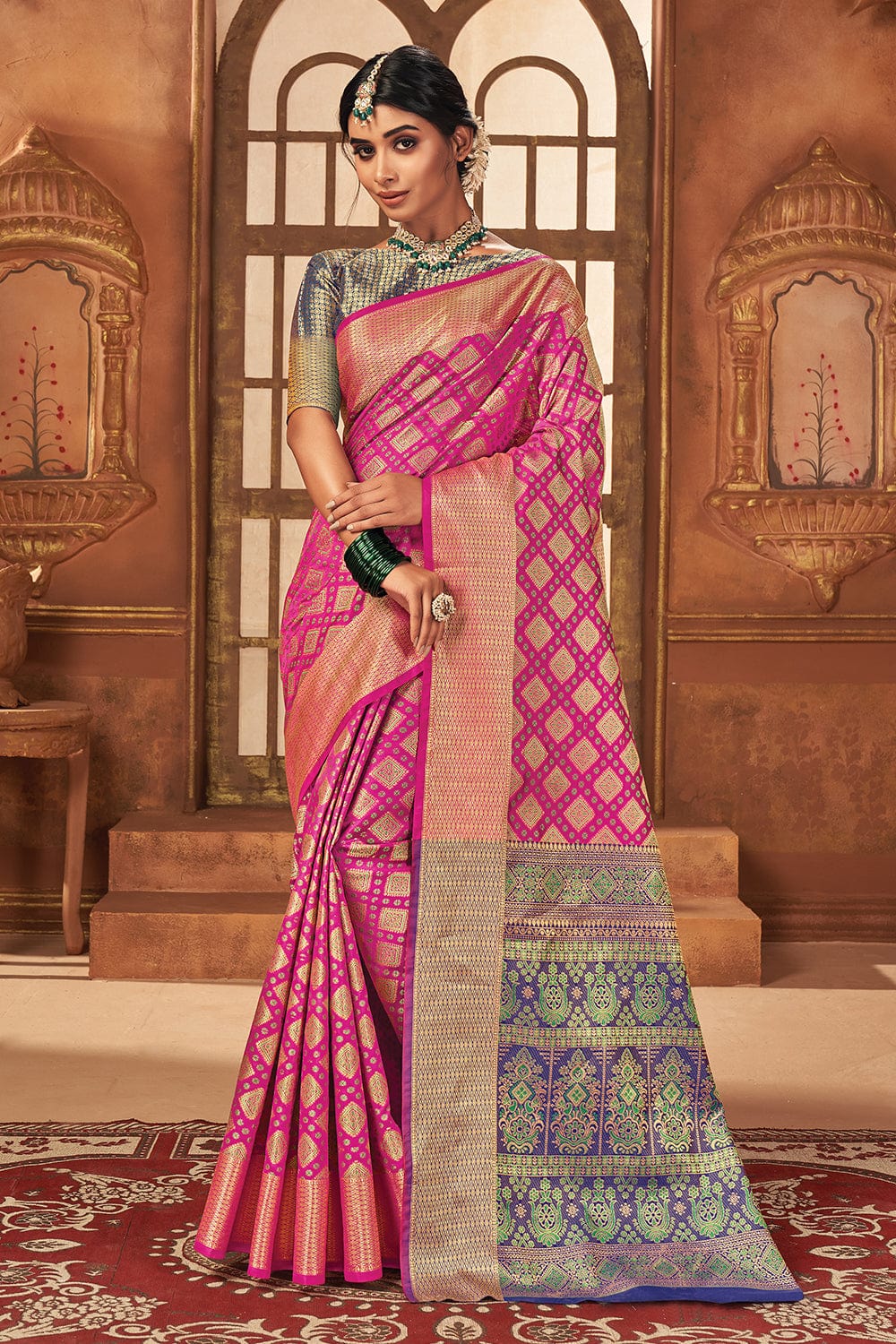 pink saree