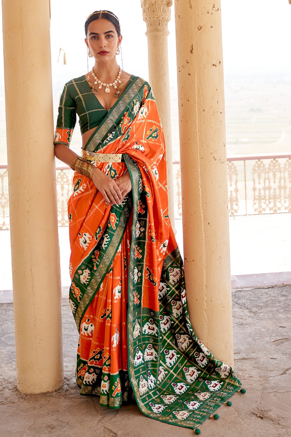 wild strokes of a tiger - georgette saree | Fashion, Saree designs, Saree