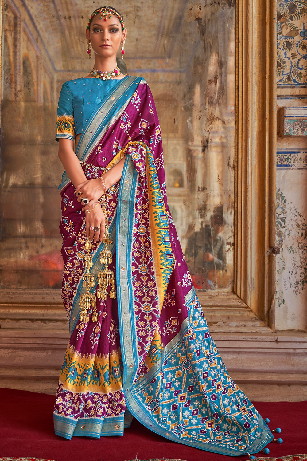 purple patola saree