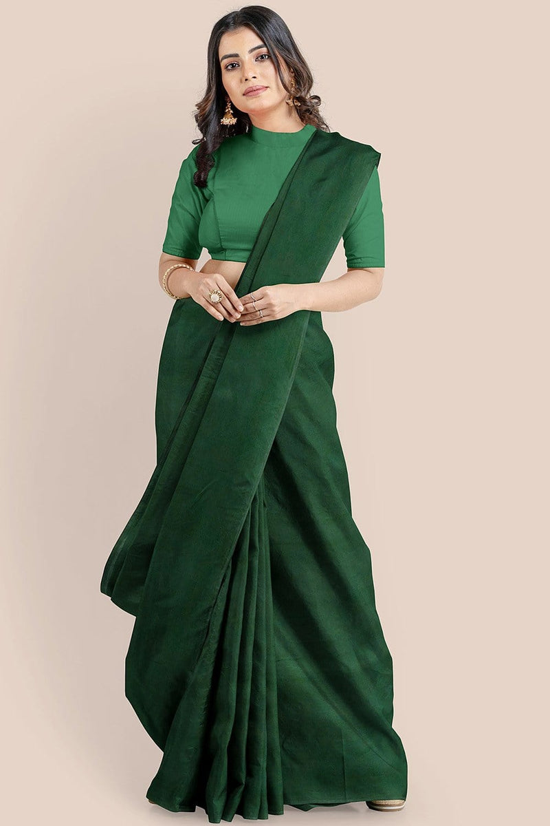 Buy Sacramento Green Handwoven Mulmul Cotton Saree online-karagiri ...