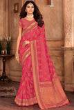 pink silk saree