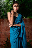 Teal Blue Ready To Wear Saree