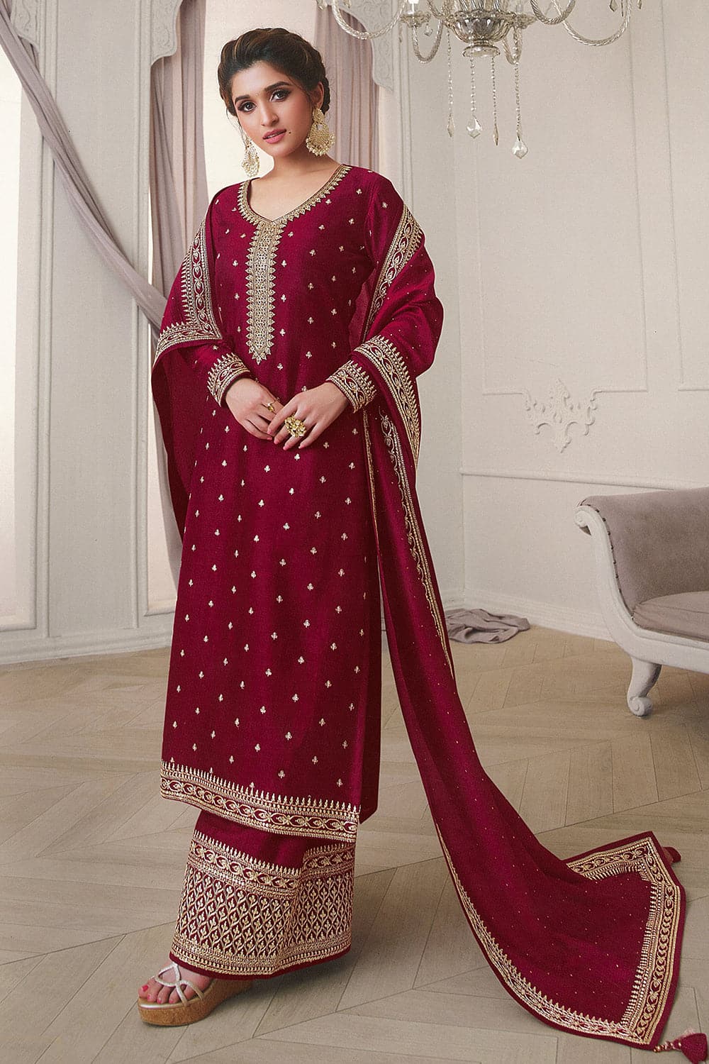 Maroon colour salwar clearance suit