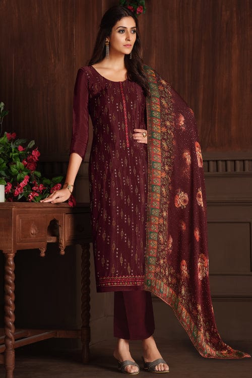 maroon salwar suit