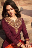 Salwar Suit Maroon Red Unstitched Salwar Suit saree online