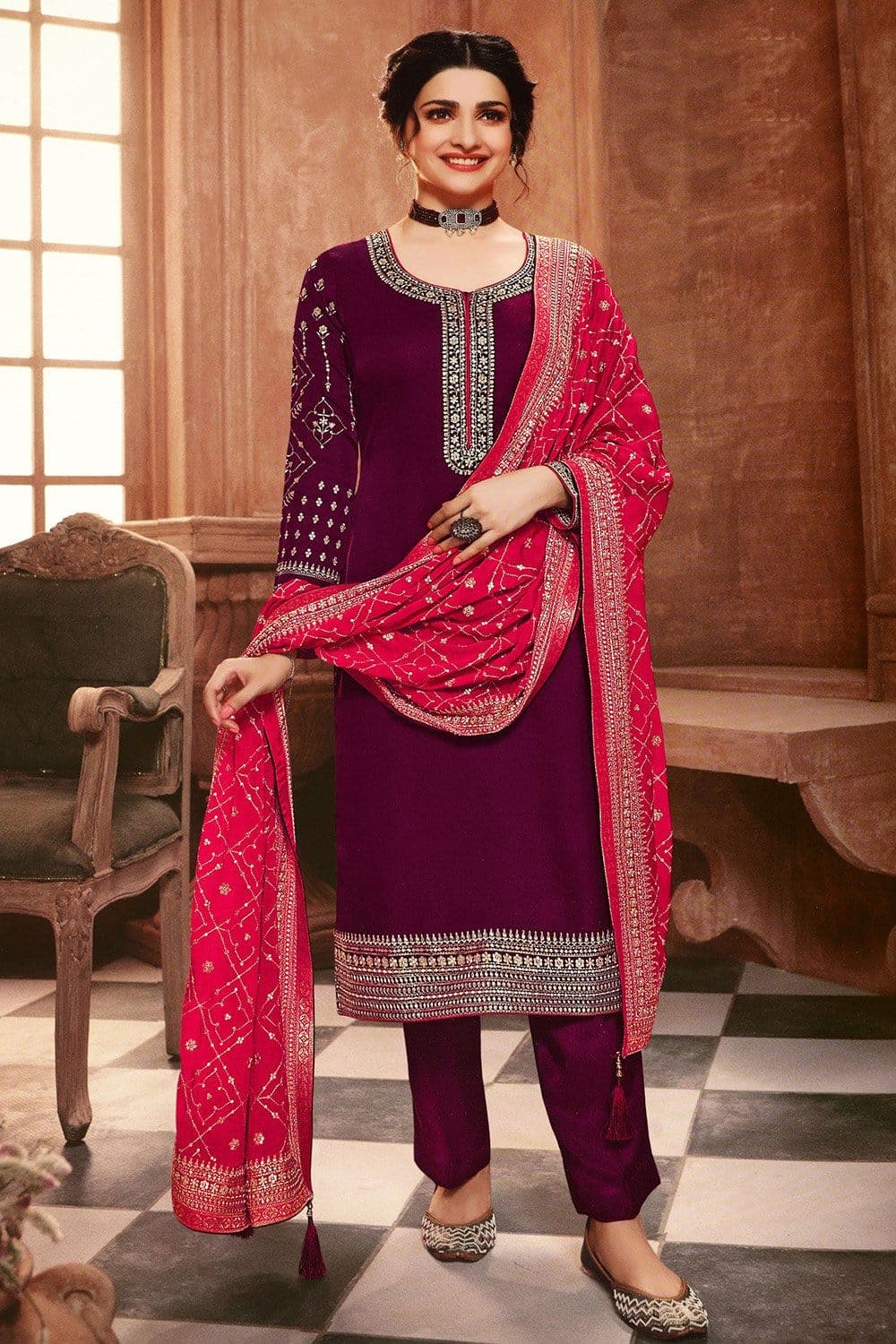 Wine Color Party Wear Designer Indo-Western Dhoti Suit :: MY SHOPPY LADIES  WEAR