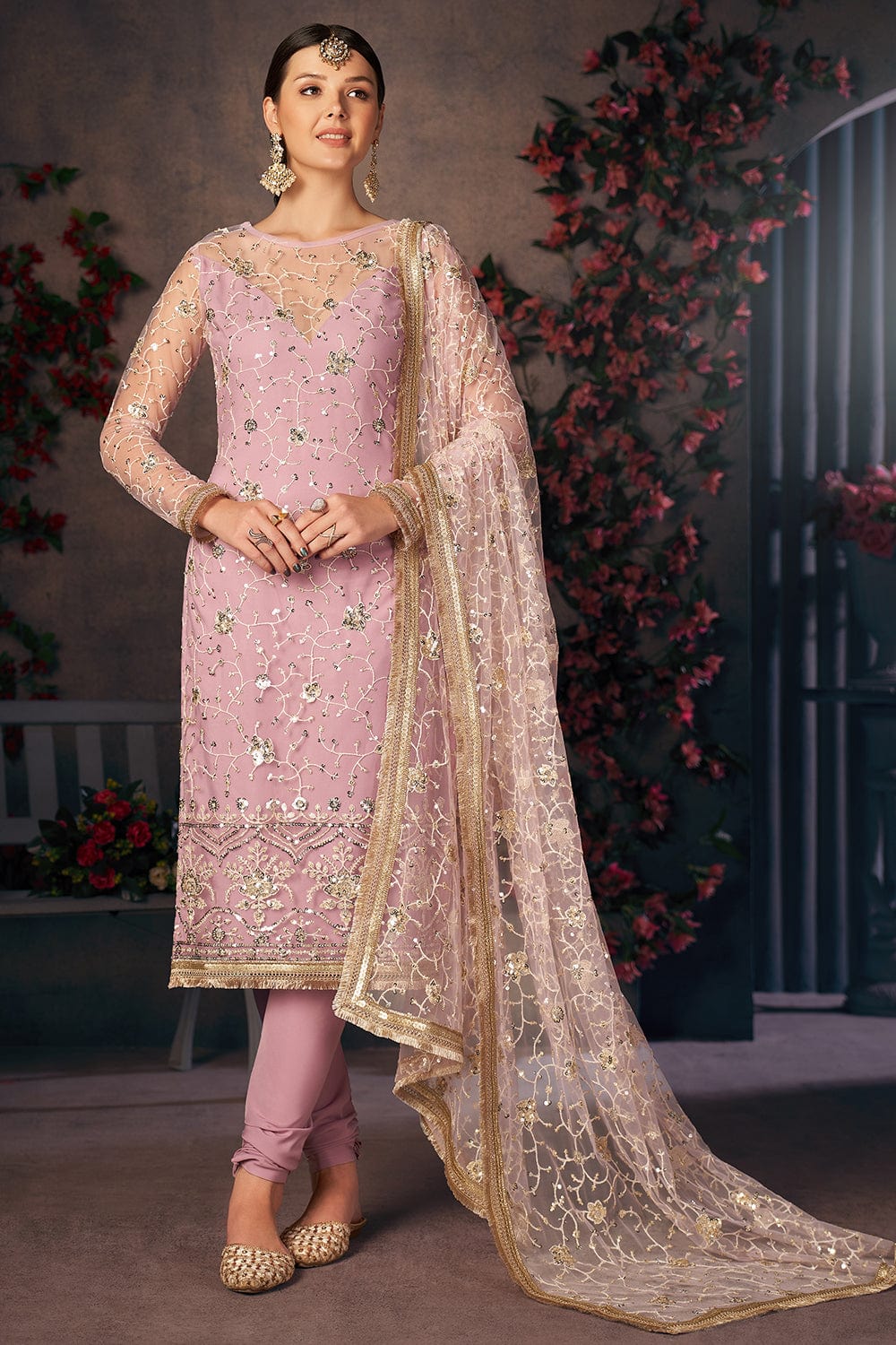 Pink Color Readymade Festive Wear Salwar Suit – Fashionfy