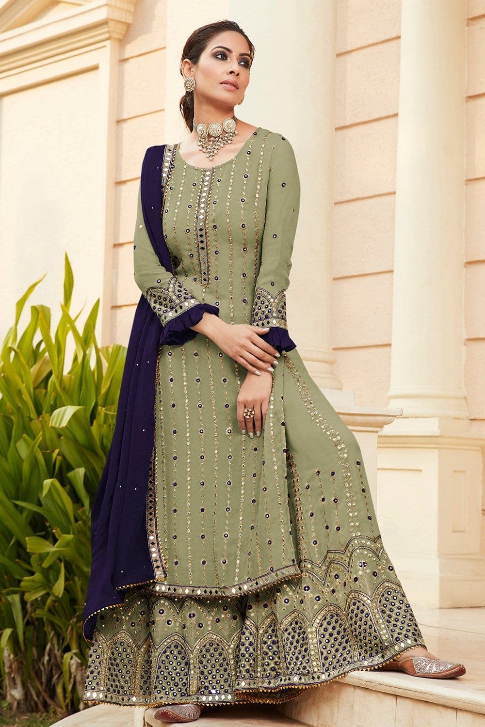 Buy Pure Crepe Party Long Length Salwar Suit Online : 248520 - Saree