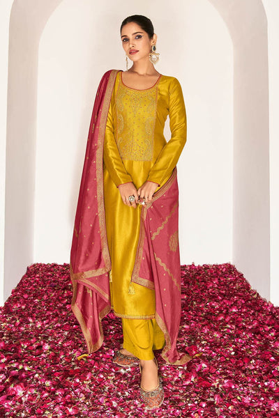Buy Yellow Pink Salwar Suit online Karagiri Karagiri Global