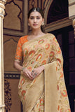 Saree Pastel Beige Khaddi Banarasi Georgette Saree saree online