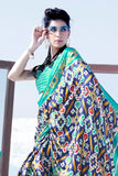 Satin Crepe intense Fusion - From Winter Ivy saree online