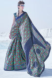 Satin Crepe Multi Color Crazy - From Winter Ivy saree online