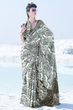 Satin Crepe Snake Print Foam- From Winter Ivy saree online