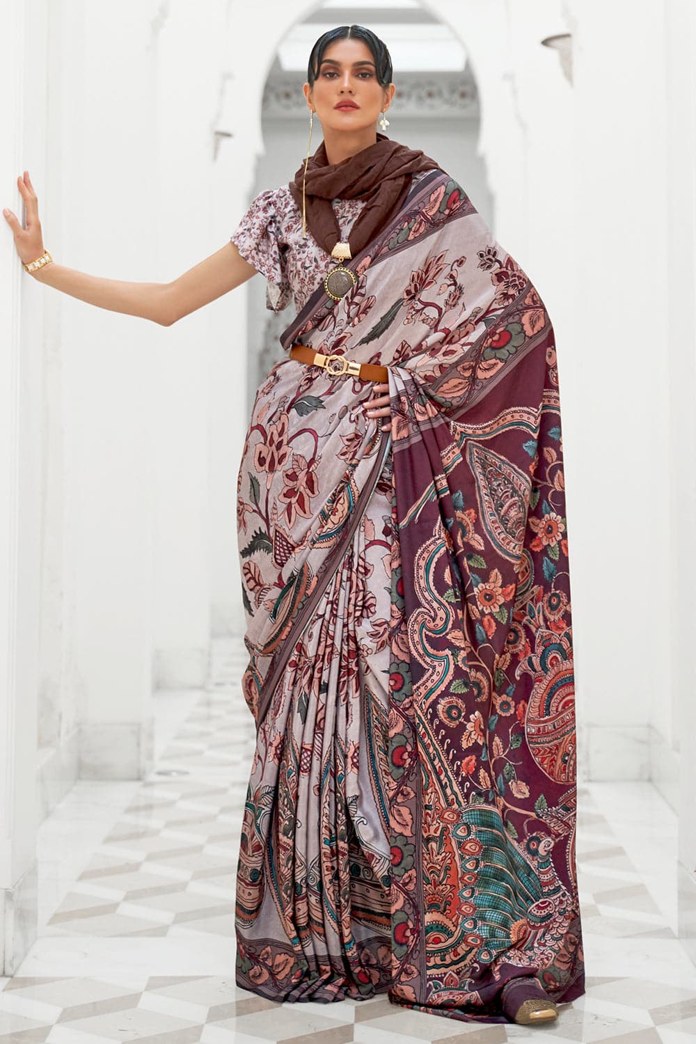 satin silk saree