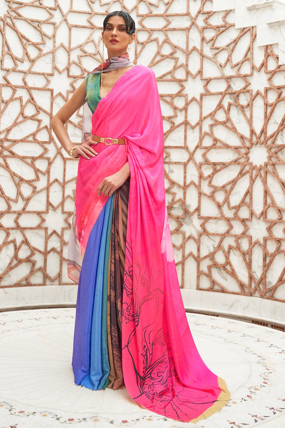 satin silk saree