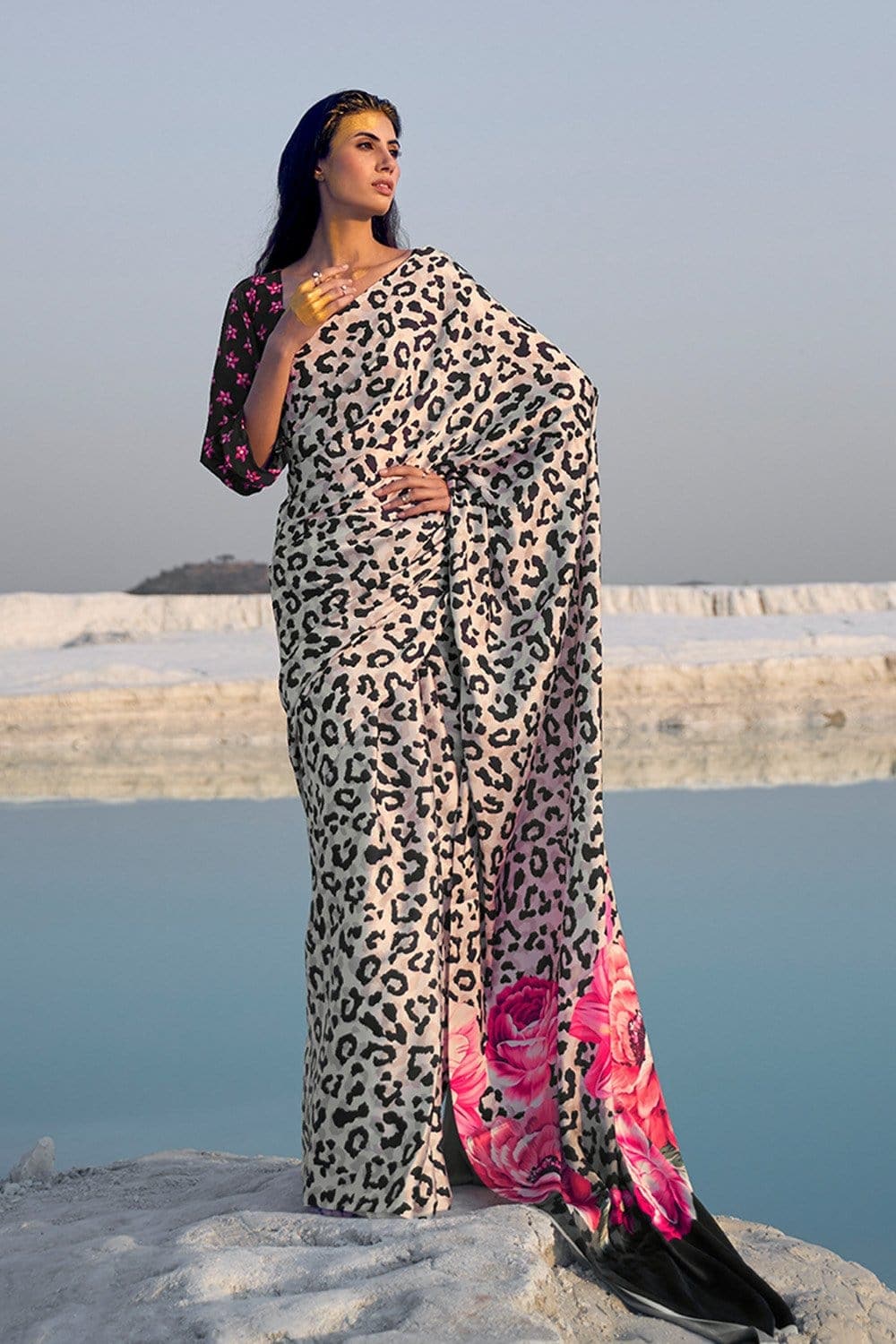 Cheetah print 2025 sarees online