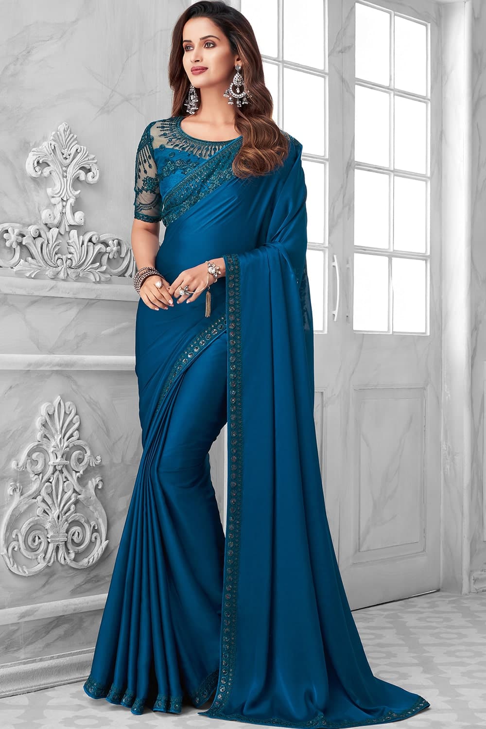 blue saree