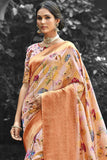 Satin Silk Saree Cantaloupe Orange Satin Silk Saree saree online