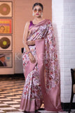 Satin Silk Saree Cavern Pink Satin Silk Saree saree online