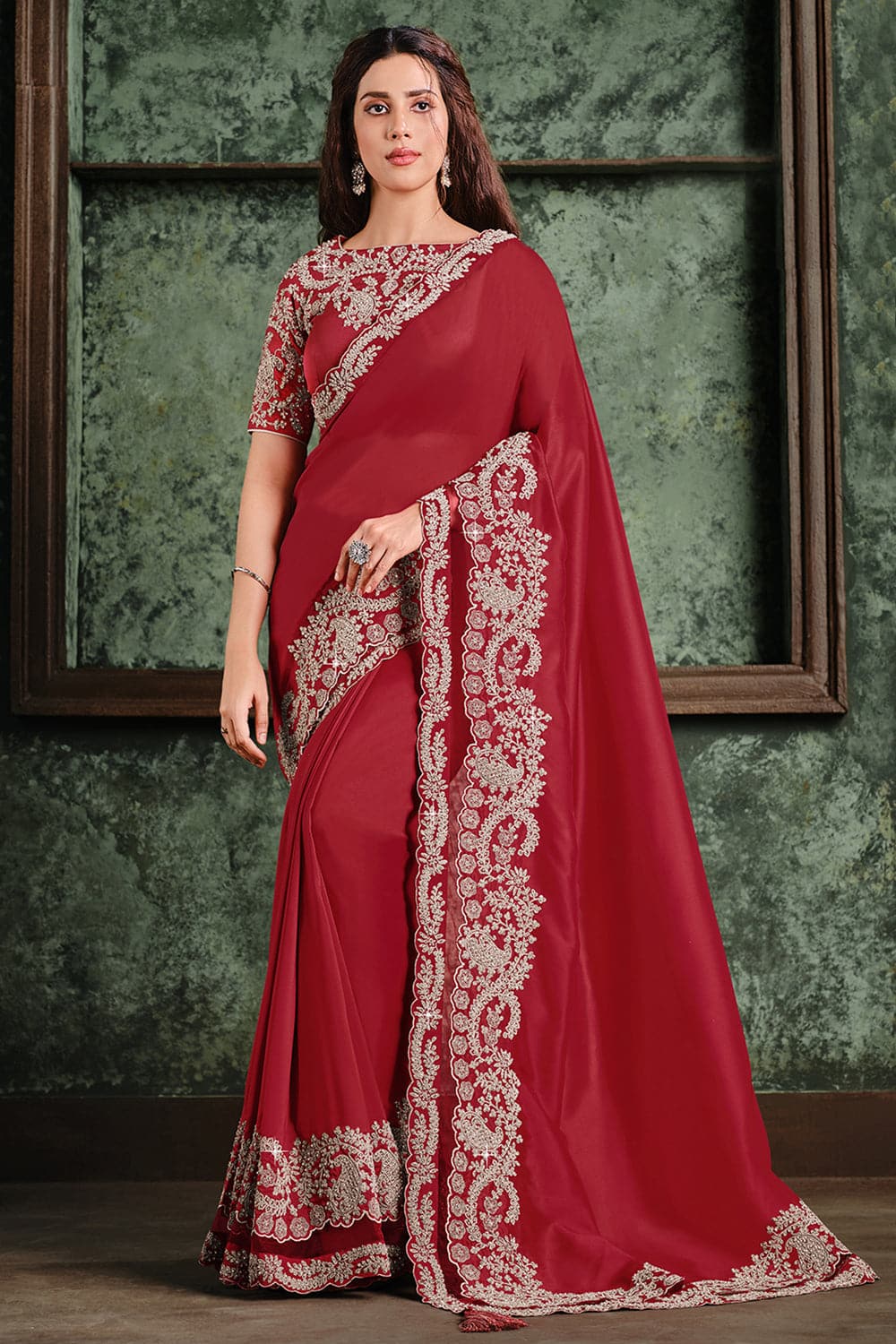 satin silk saree