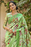 Satin Silk Saree Emerald Green Satin Silk Saree saree online