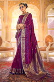 Indigo Purple Satin Silk Saree