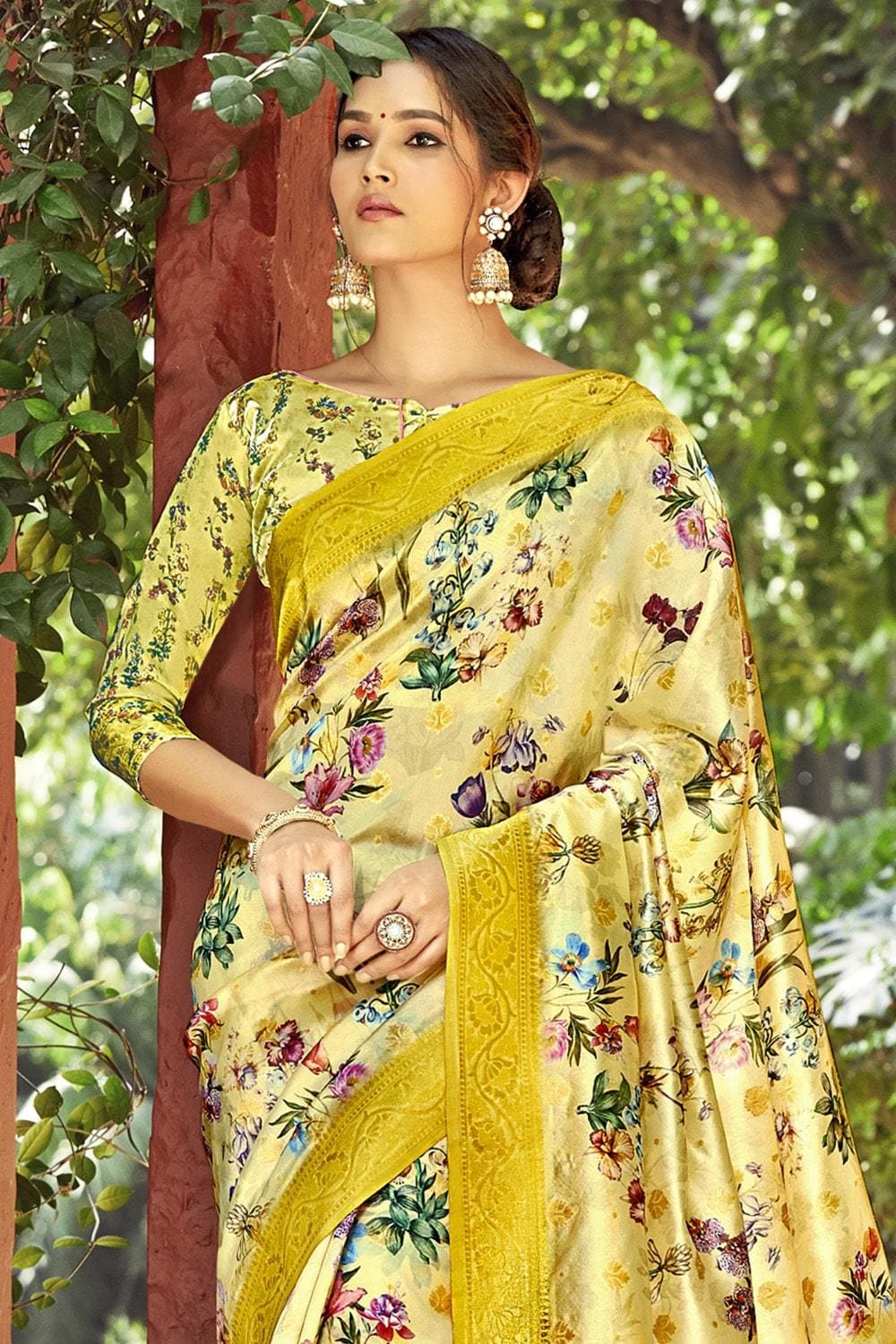 Lemon Yellow Silk Zari Woven Saree for Wedding