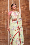 Satin Silk Saree Sage Green Satin Silk Saree saree online