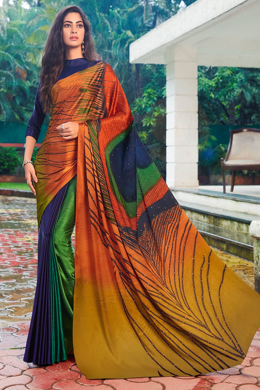 satin silk saree