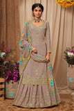 grey sharara suit