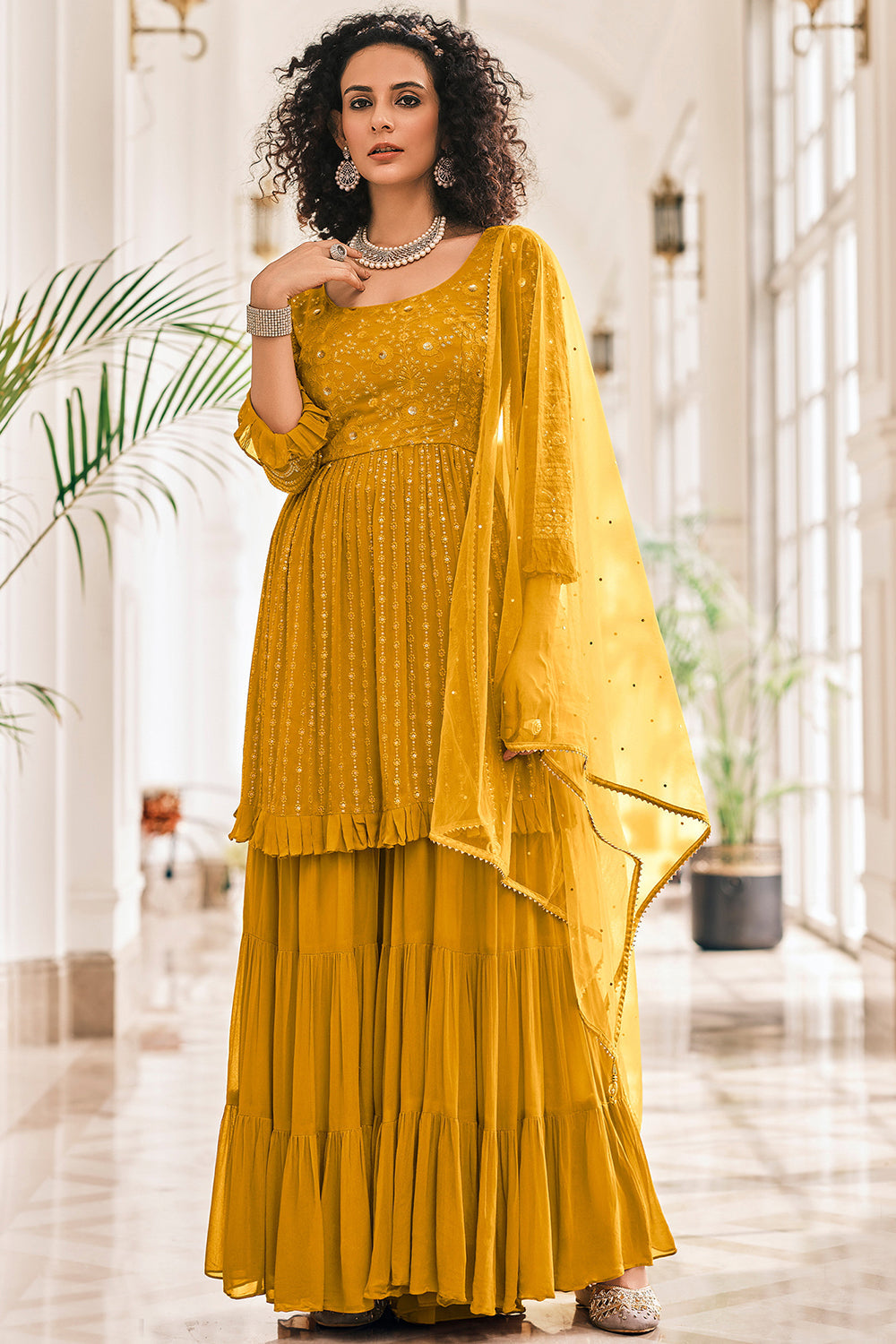 yellow sharara suit