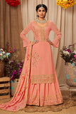 peach sharara suit