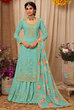 blue sharara suit