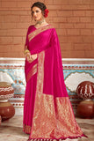 pink silk saree