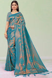 blue silk saree