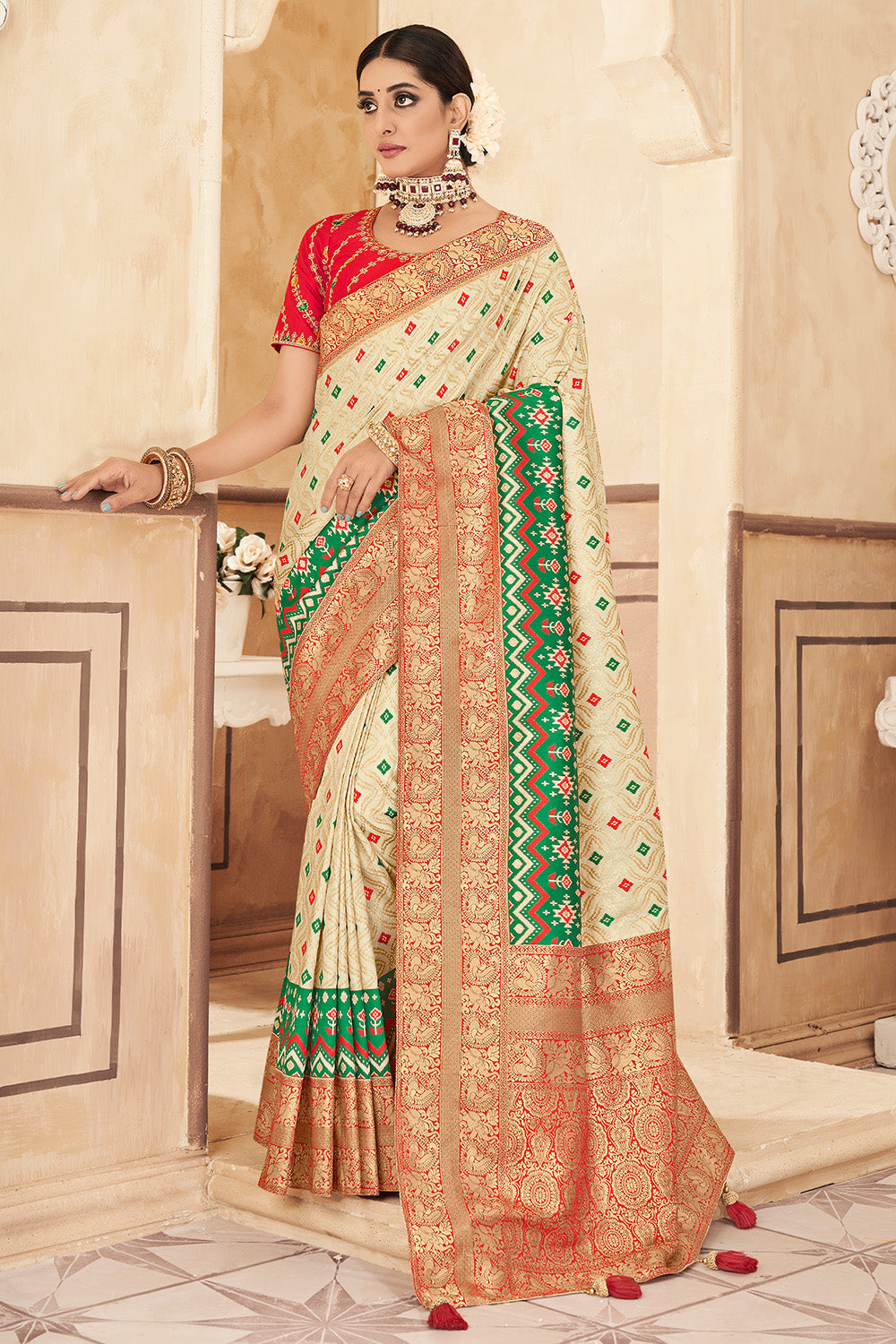 Buy Fire Yellow Dola Silk Saree online-Karagiri – Karagiri Global