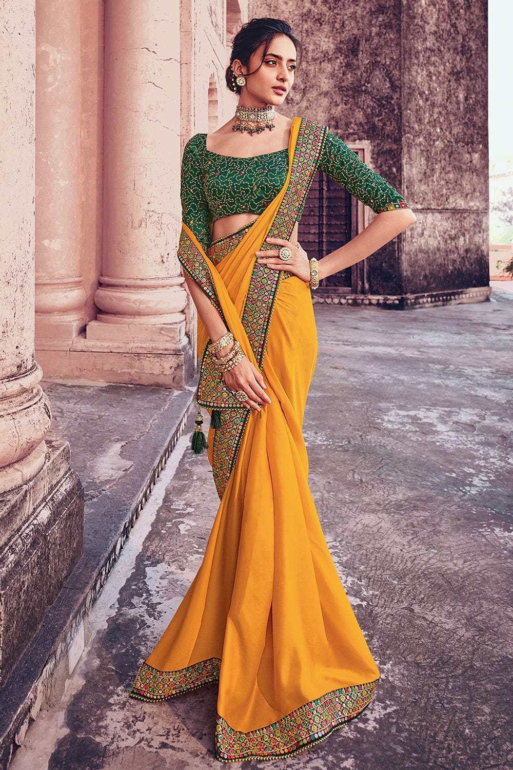 Buy Indian Crepe Silk Sarees Online USA | Chiro's By Jigyasa