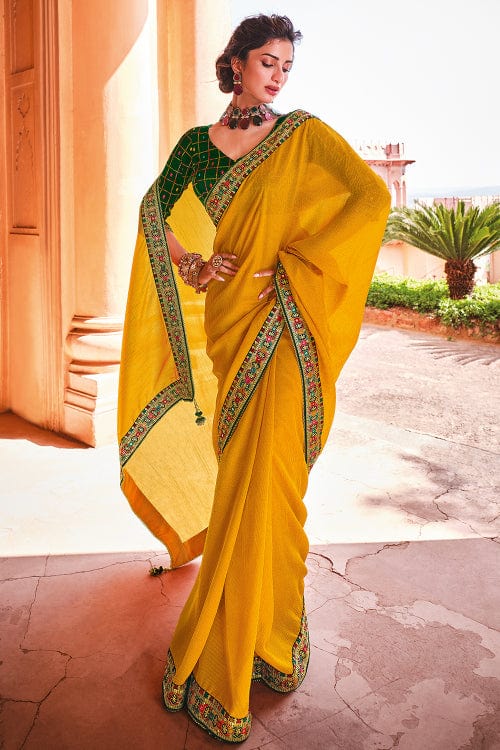 yellow saree