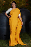 yellow silk saree