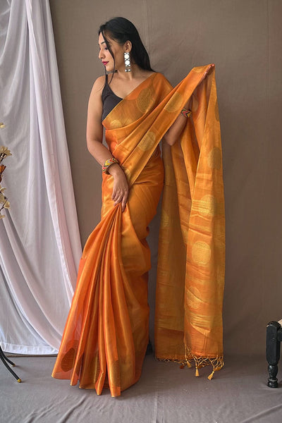 Buy orange paithani saree online on Karagiri | SALE