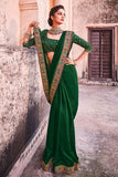 green silk saree