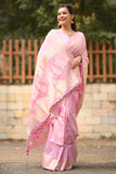 pink silk saree