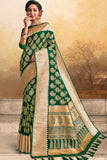 green silk saree