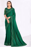 green silk saree