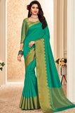 green silk saree