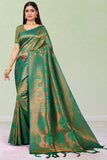 green silk saree